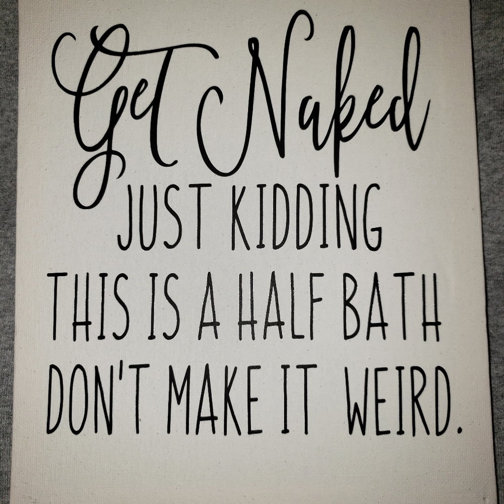 8x10 framed bathroom canvas.